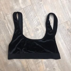 Black velvet bralette